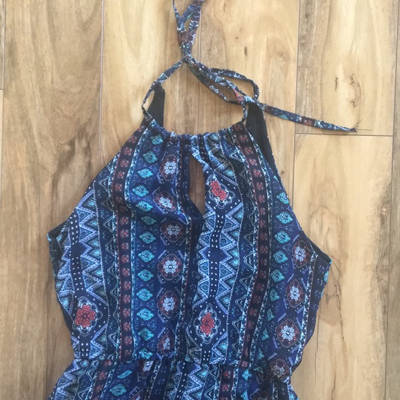 SOLD ON ANOTHER SITE!! Blue Maxi Halter Dress - Picture 2 of 4